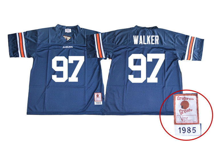 Men's Auburn Tigers #97 Gary Walker 1985 Throwback Navy College Stitched Football Jersey